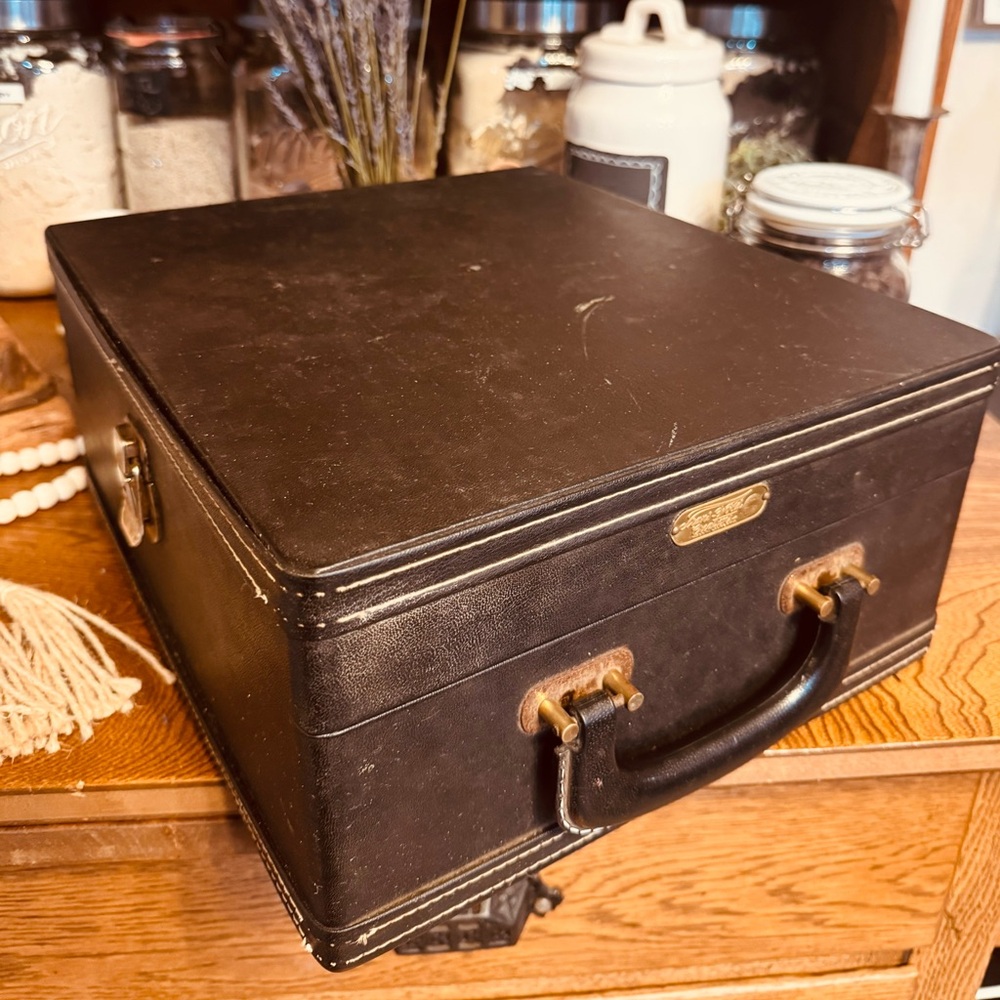 Vintage Trans-World Creations Made in CA Mid Century Black Bar Set Storage Box